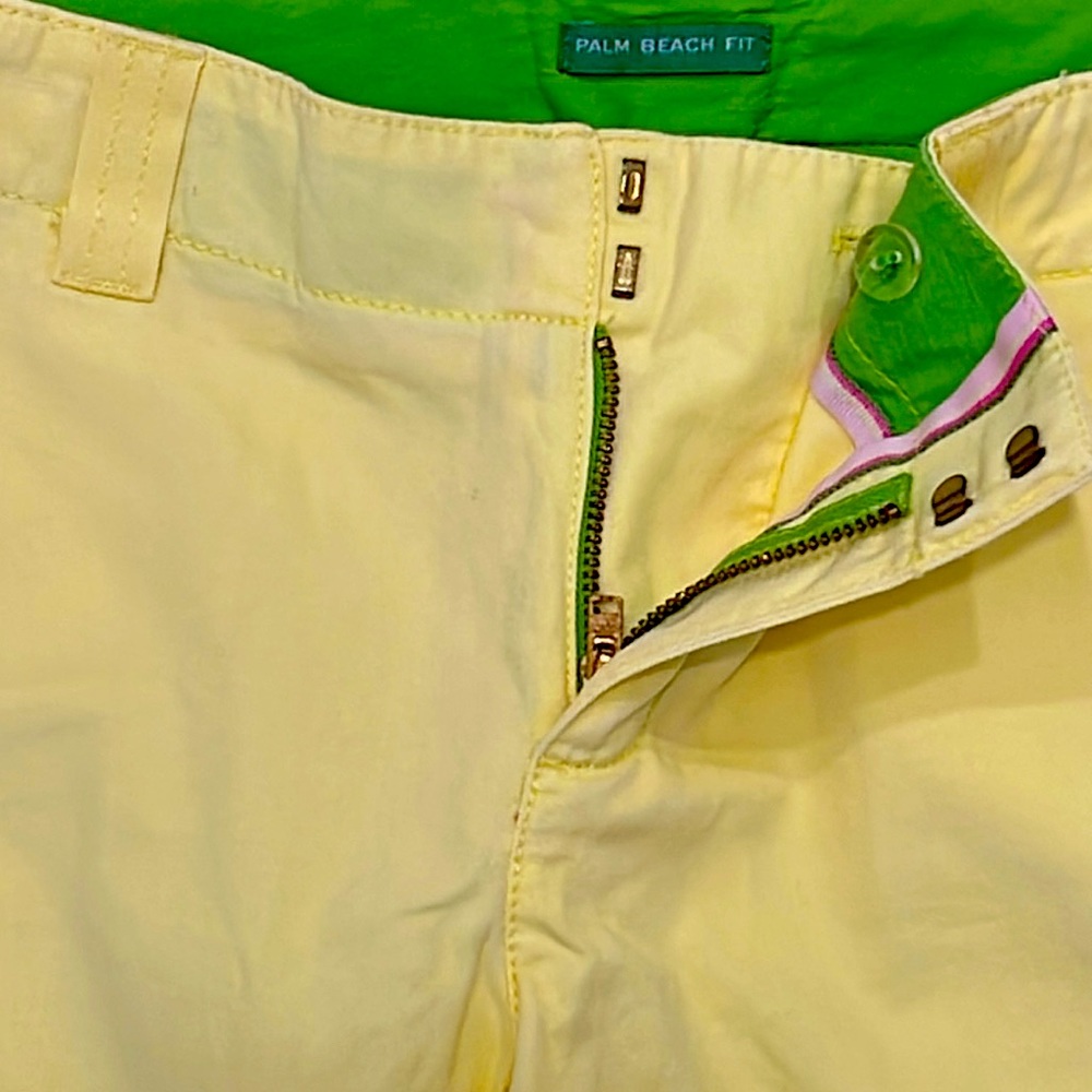 Lilly Pulitzer Bright 🍋 Yellow Palm Beach Fit Pedal Pusher Capris-Size 4 - Picture 6 of 7